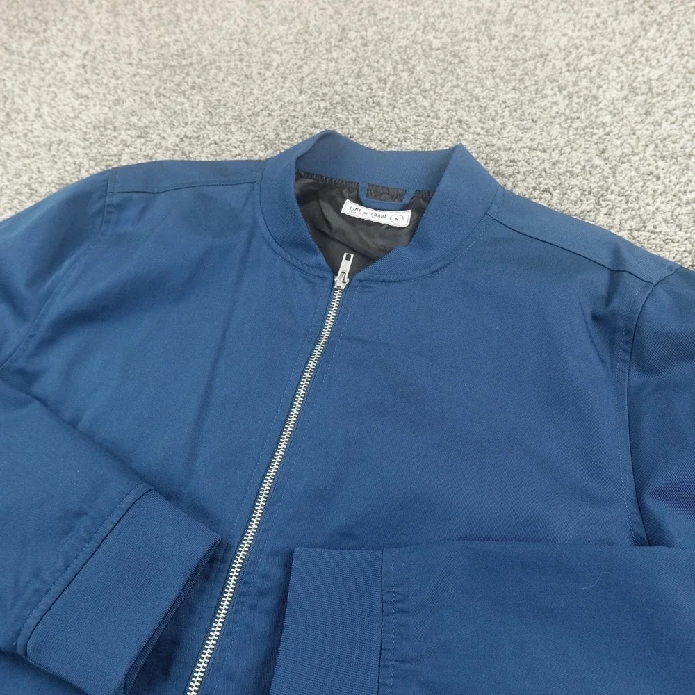 Line Of‎ Trade Jacket Mens M Blue Bomber Full Zip Lined Outdoor Windbreaker Coa